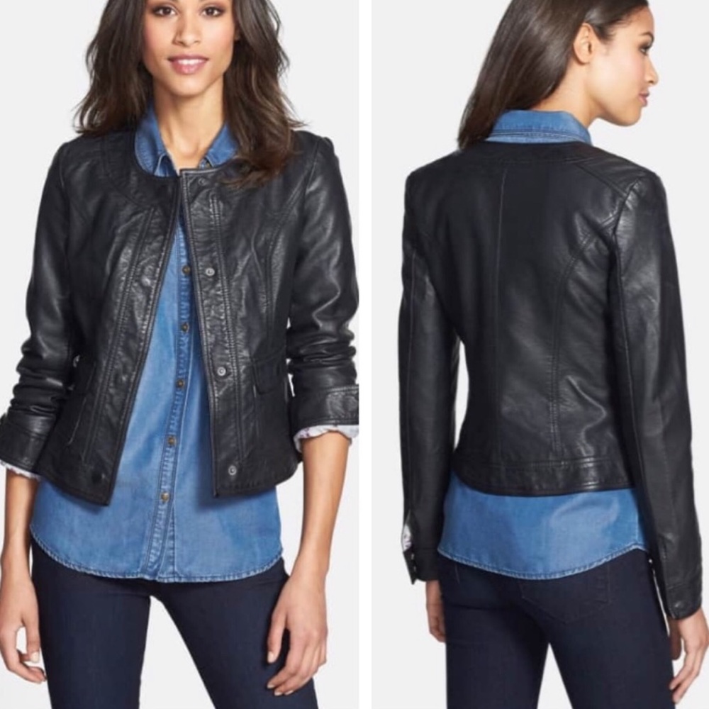 Kut from the Kloth Black Faux Leather Jacket